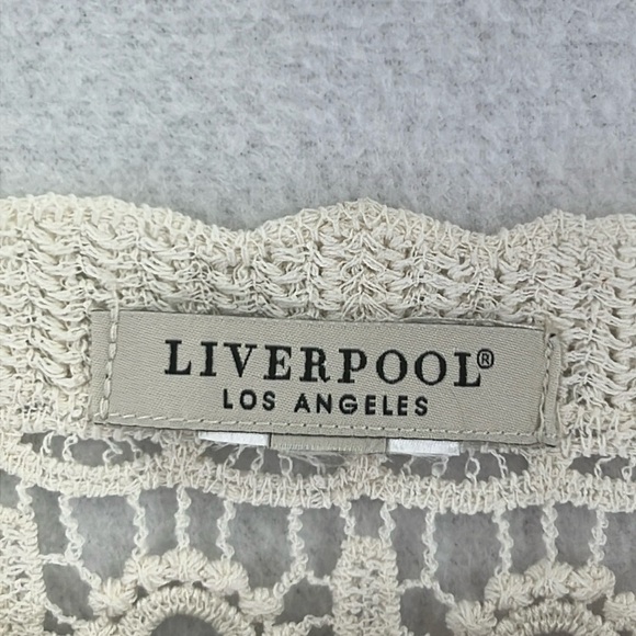 Liverpool Lace/Crochet Cardigan Size XL/1X Cream Beautiful Like New - Picture 2 of 11